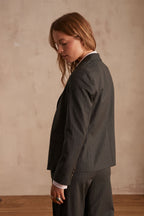 Simone Pinstriped Suit - Charcoal