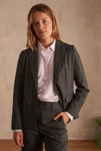 Simone Pinstriped Suit - Charcoal