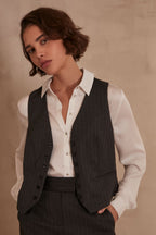 Siméon Striped Cardigan - Anthracite