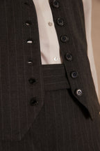 Siméon Striped Cardigan - Anthracite