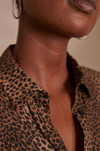 Carla Animal Print Blouse - Beige