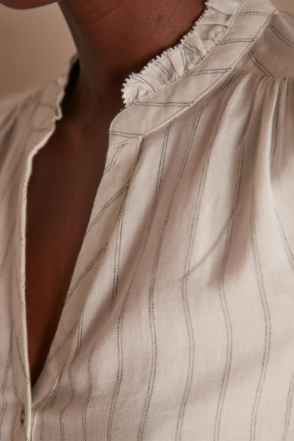 Briane Striped Blouse - Ecru