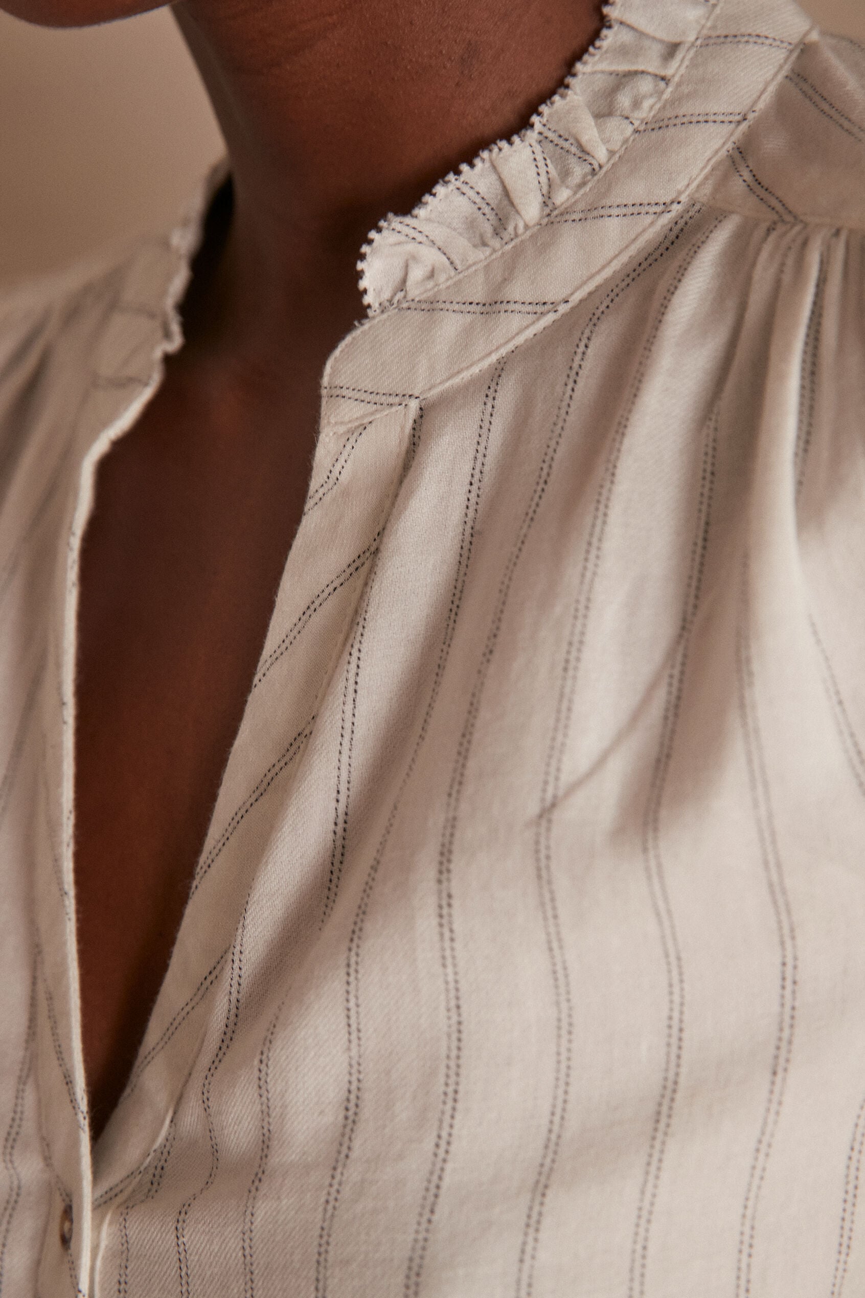 Briane Striped Blouse - Ecru