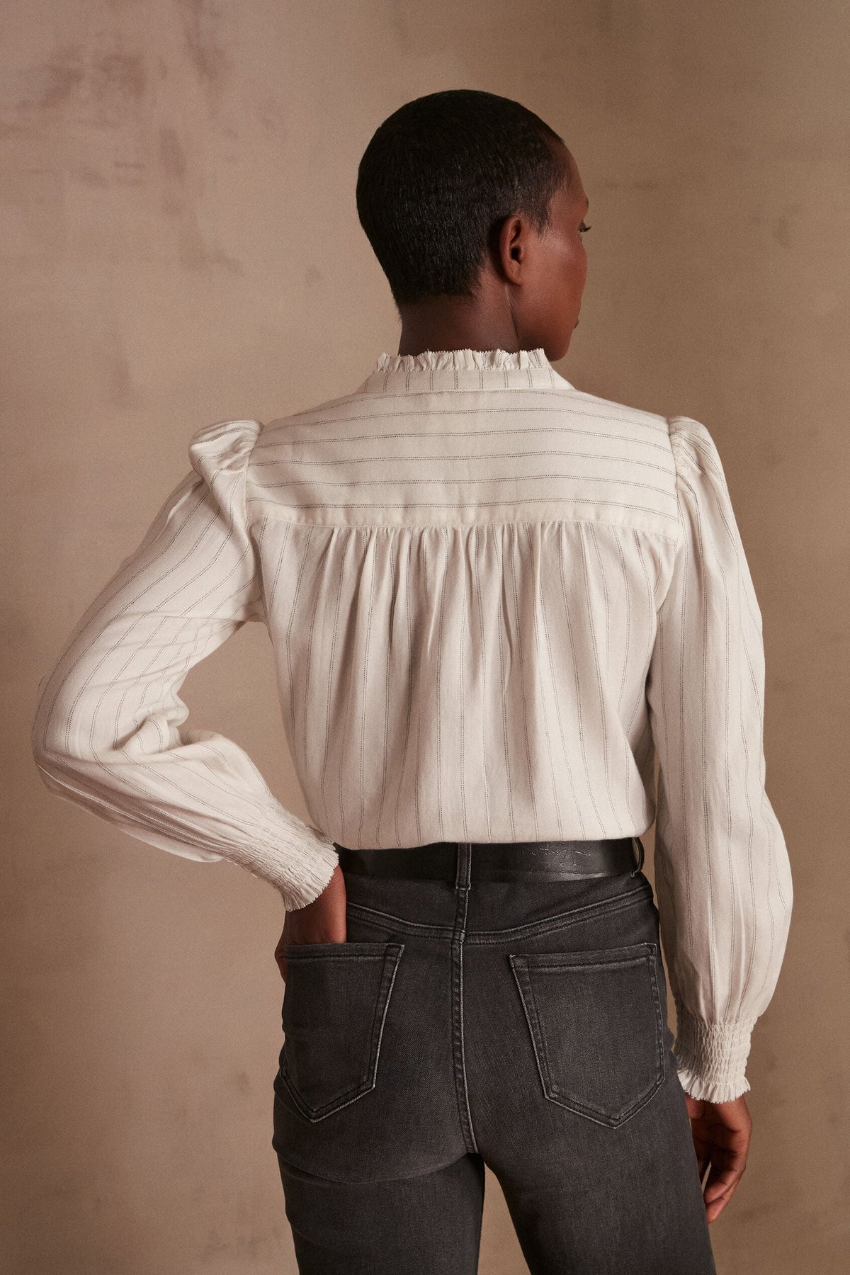 Briane Striped Blouse - Ecru