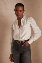 Briane Striped Blouse - Ecru