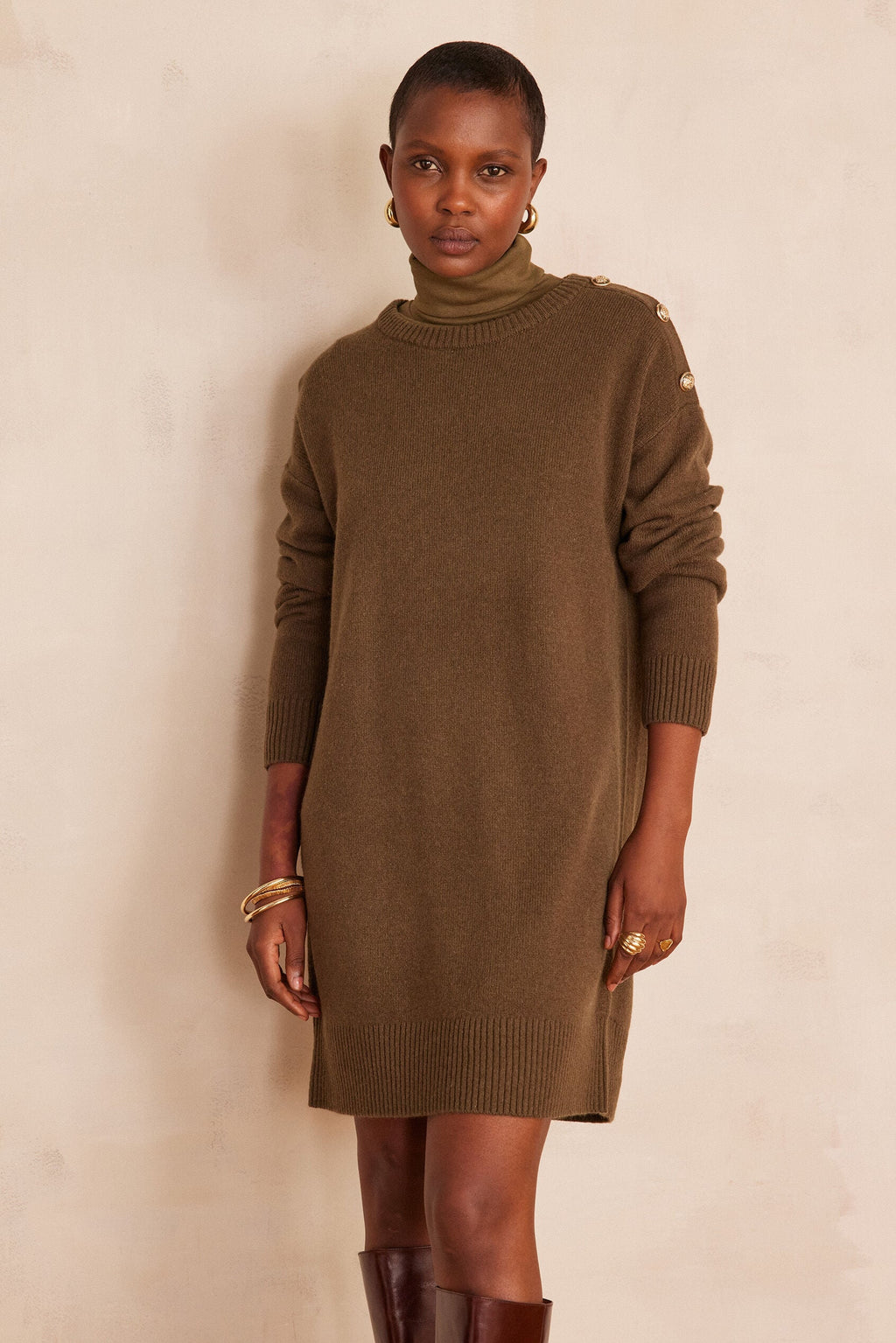 Lina Knit Dress - Khaki