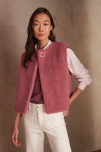 Sharon Bouclé Cardigan - Dark Pink