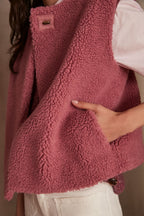 Sharon Bouclé Cardigan - Dark Pink