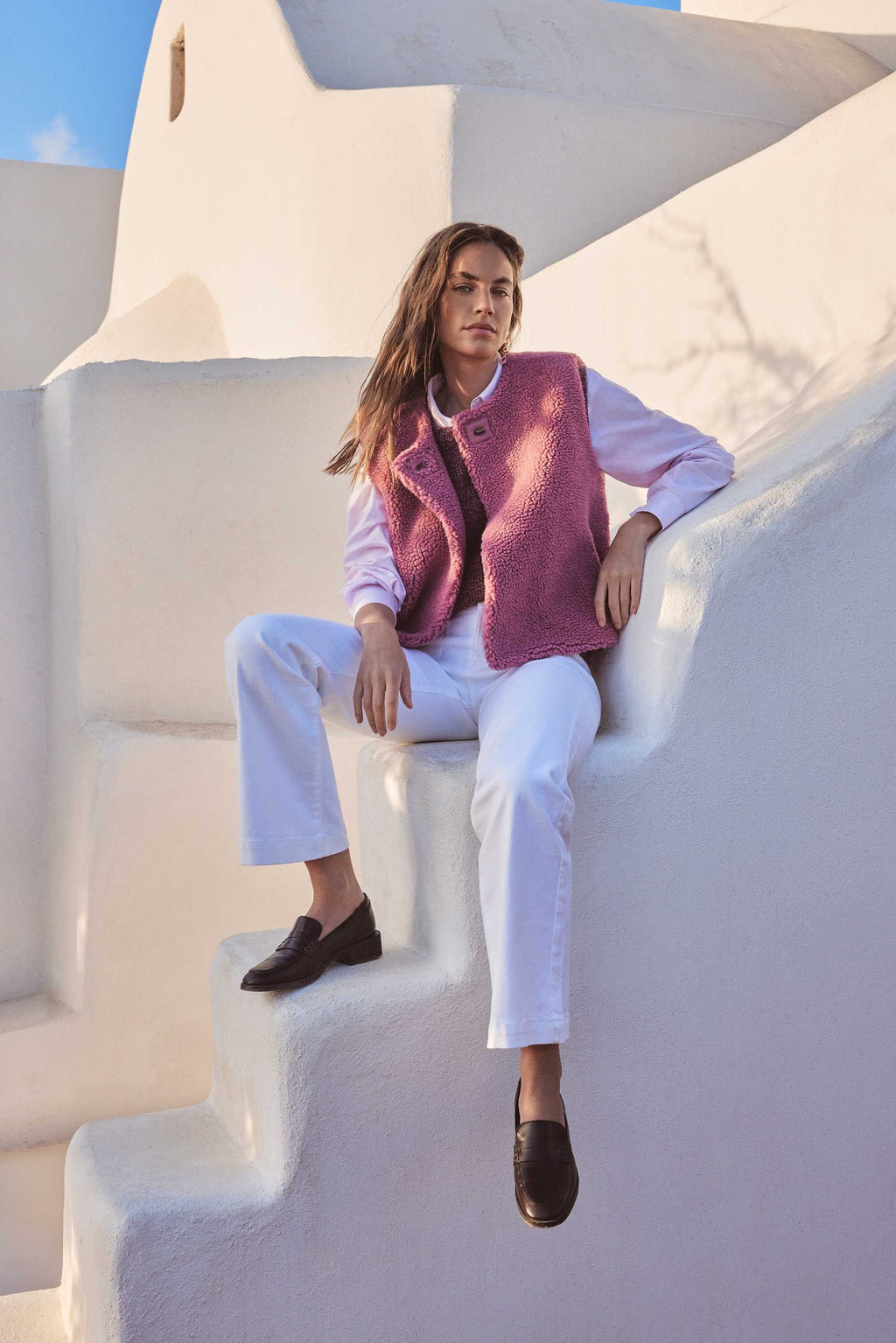 Sharon Bouclé Cardigan - Dark Pink