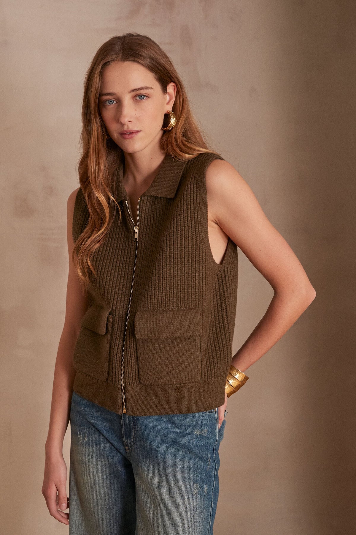 Gilet/Cardigan Simon - Kaki