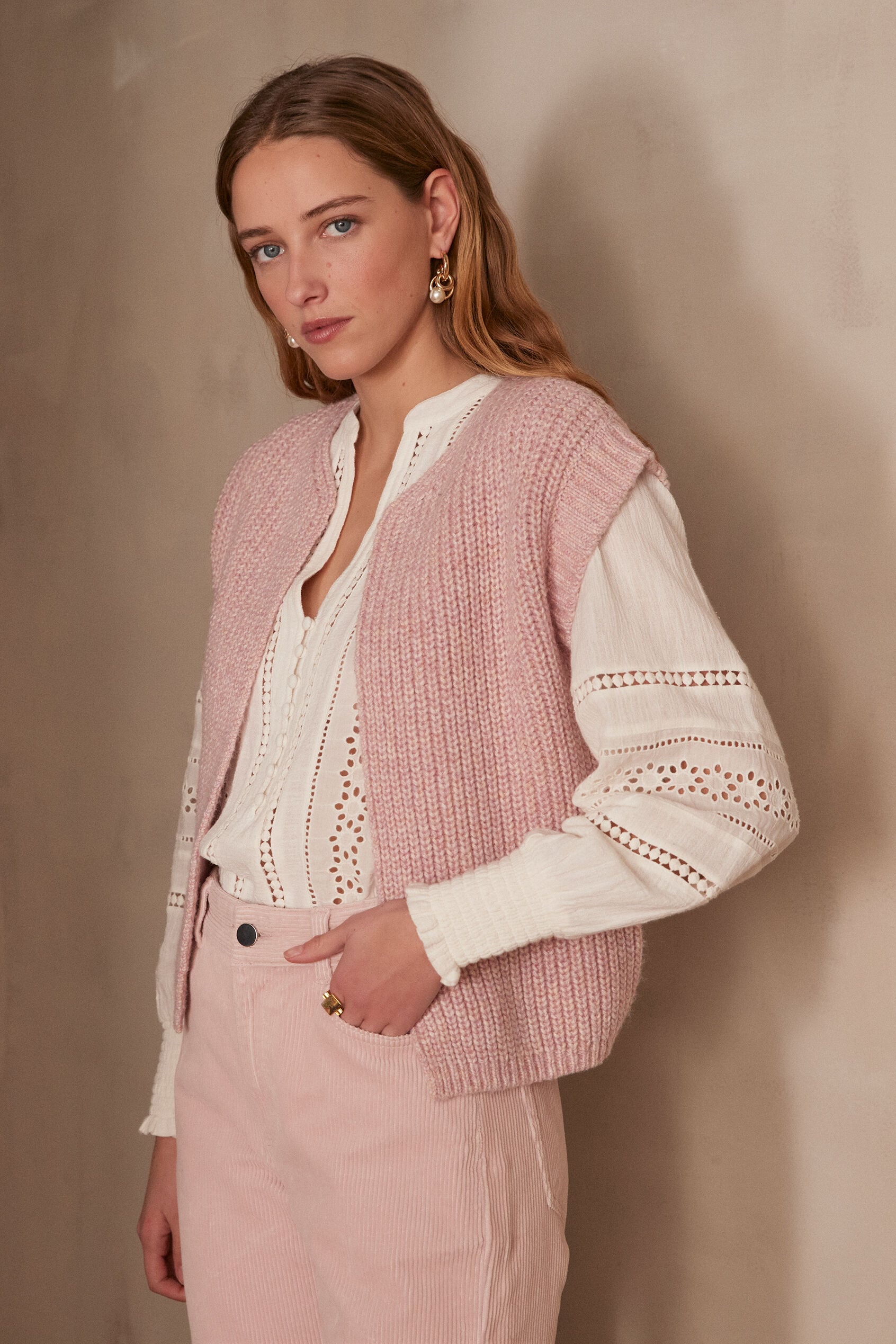 Stefen Cardigan - Pale Mauve