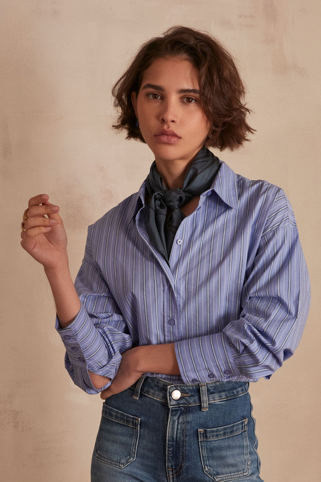 Pétronille Striped Blouse - Sky Blue