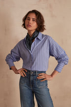 Pétronille Striped Blouse - Sky Blue