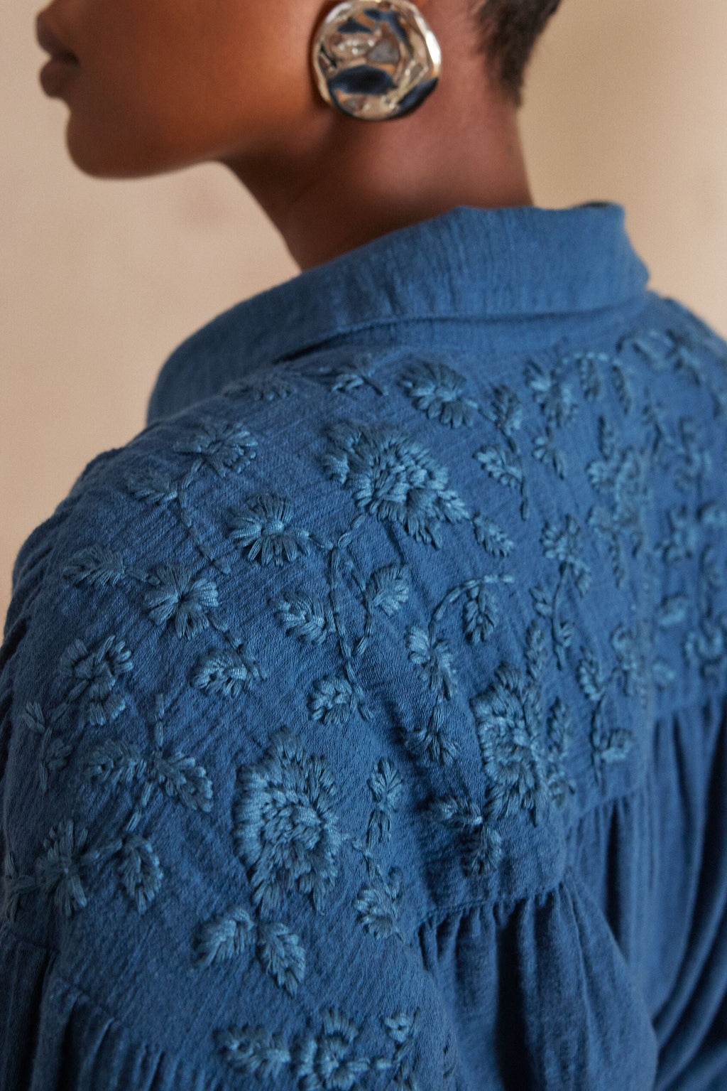 Persée Embroidered Blouse - Blue