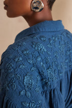 Persée Embroidered Blouse - Blue