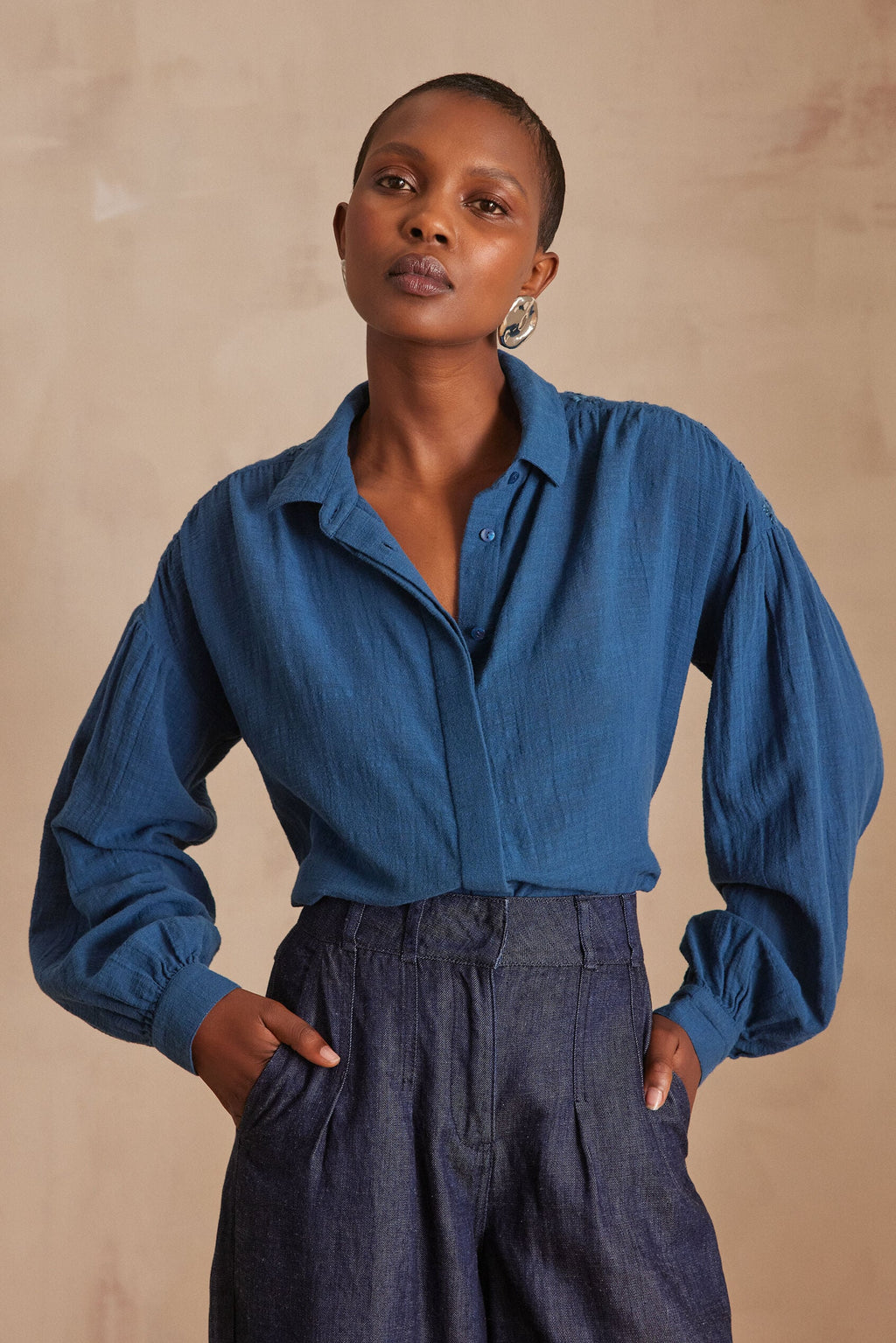 Persée Embroidered Blouse - Blue