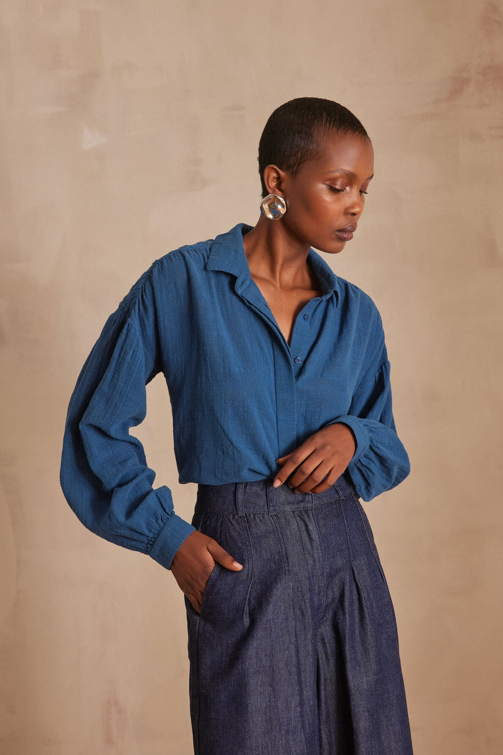 Persée Embroidered Blouse - Blue