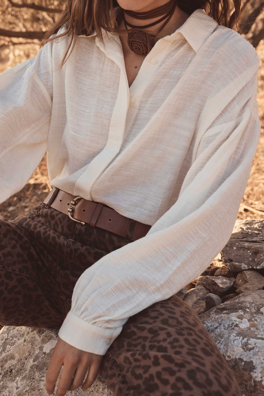 Persée Embroidered Blouse - Cream