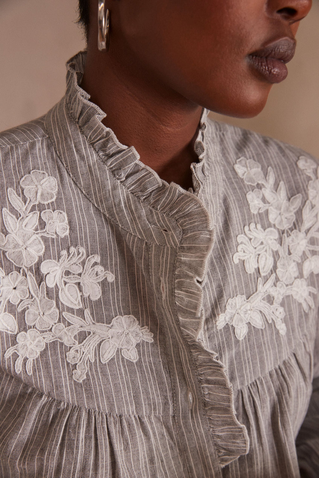Pure Embroidery Blouse - Light China