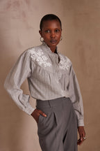 Pure Embroidery Blouse - Light China