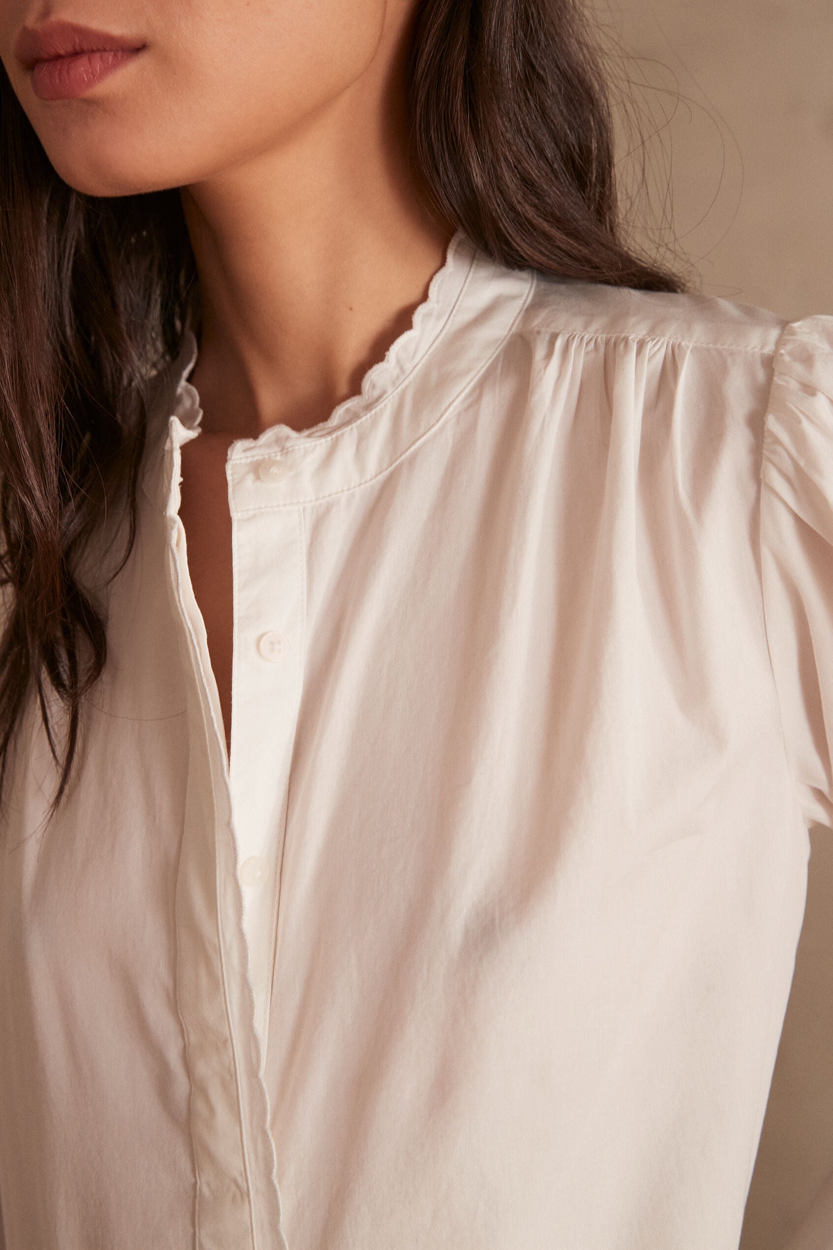 Peyton Embroidered Blouse - Ecru