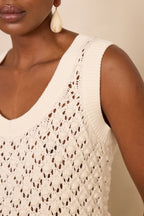 Sharon Bis Vest Top - Ecru