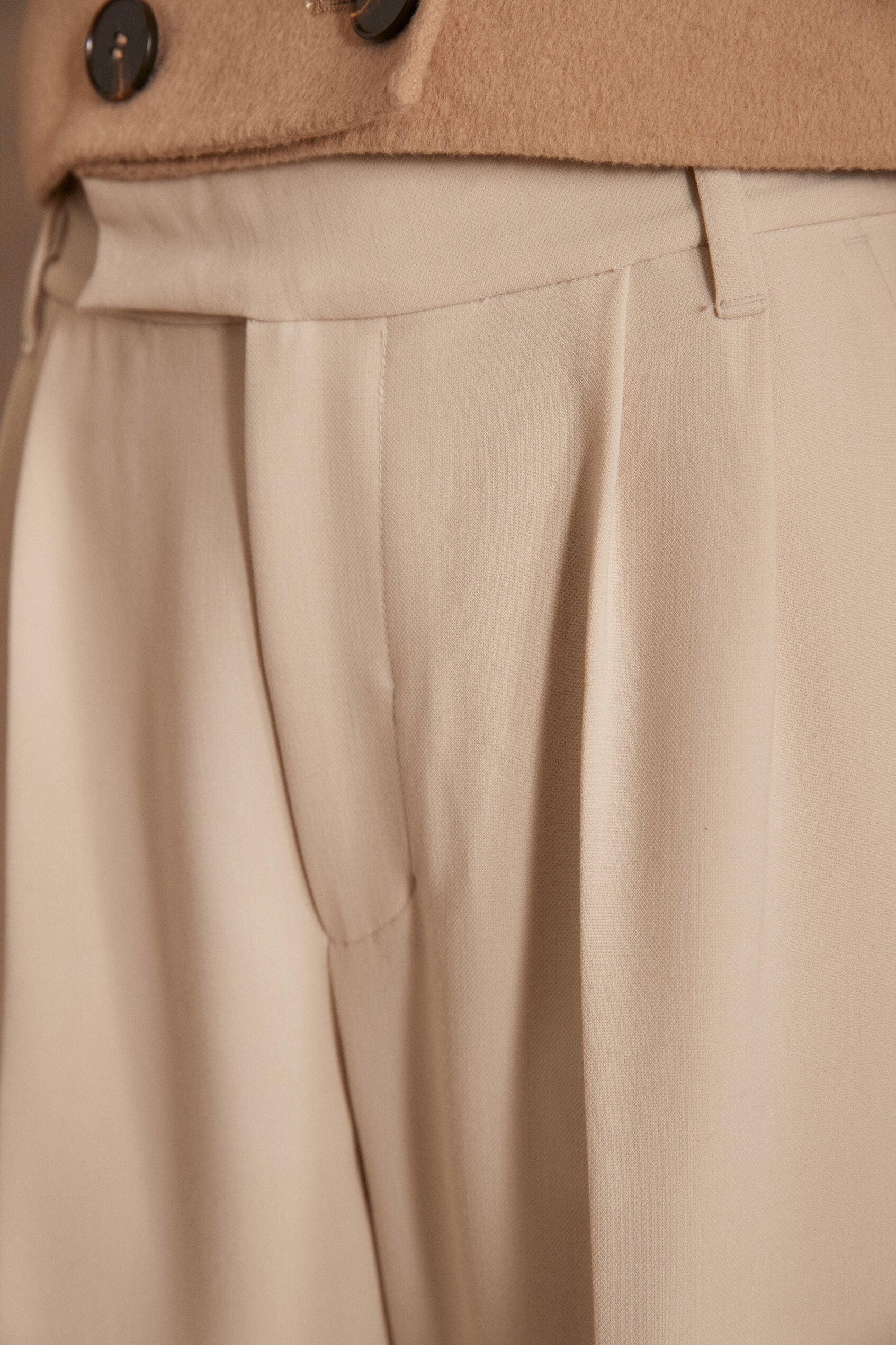 Benji Plain Trousers - Natural