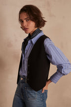 Suzon Waistcoat/Cardigan - Black
