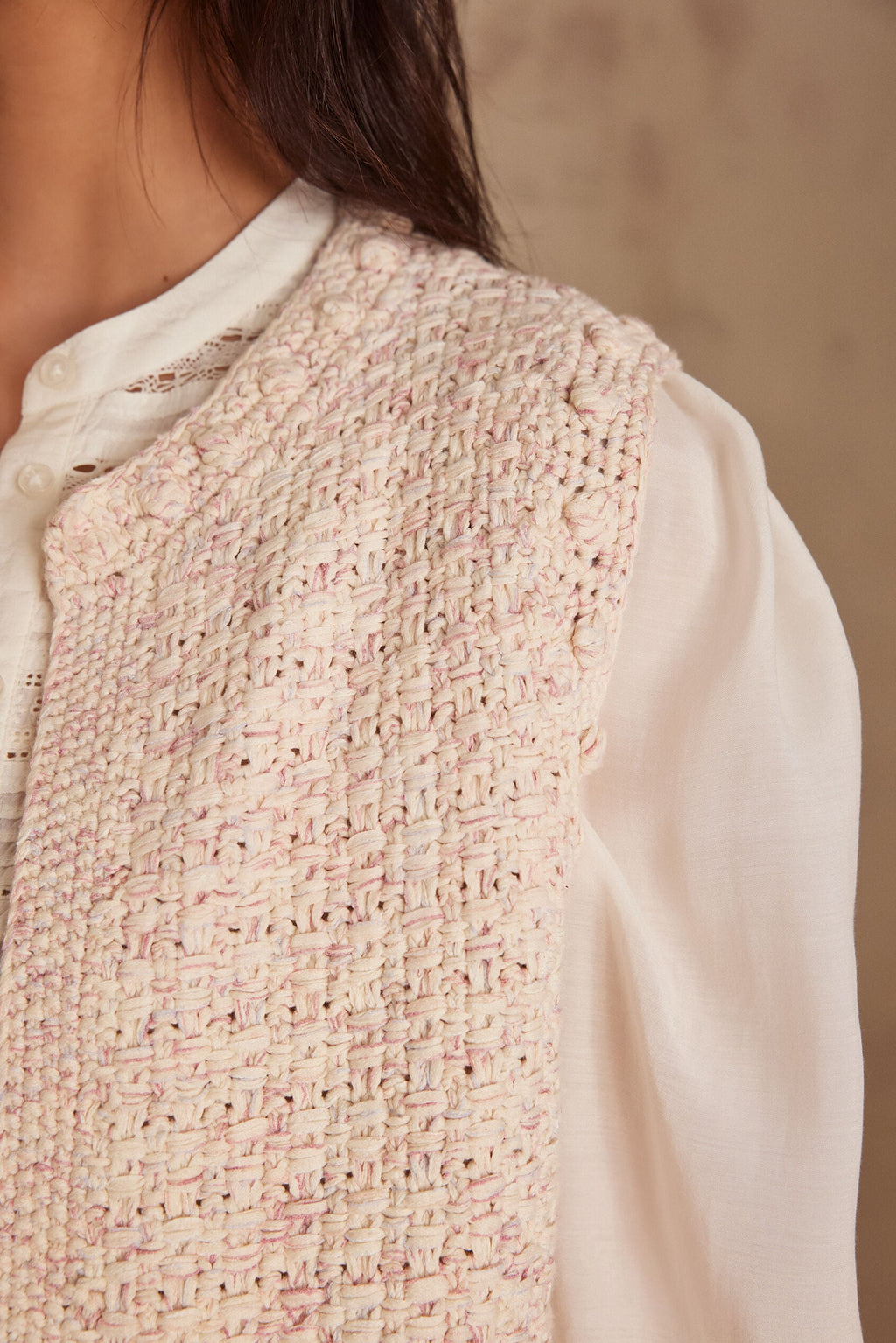 Steffie Bis Cardigan - Pale Pink