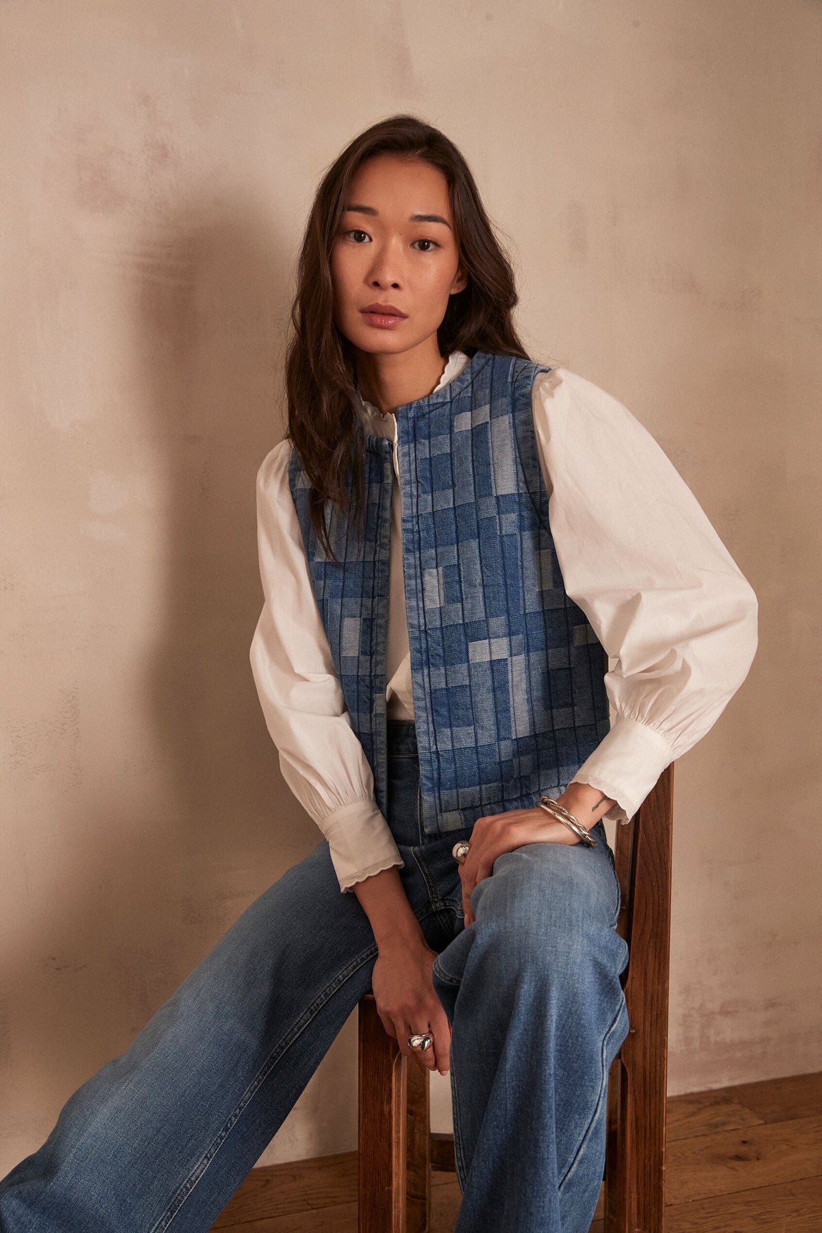 Soline Denim Waistcoat - Light Washed