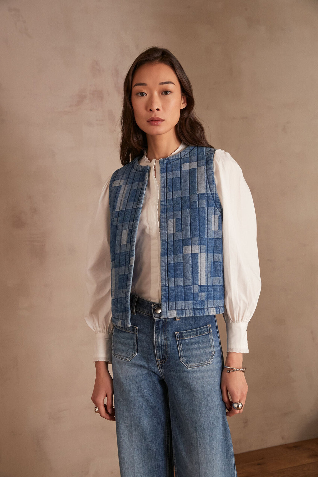 Soline Denim Waistcoat - Light Washed