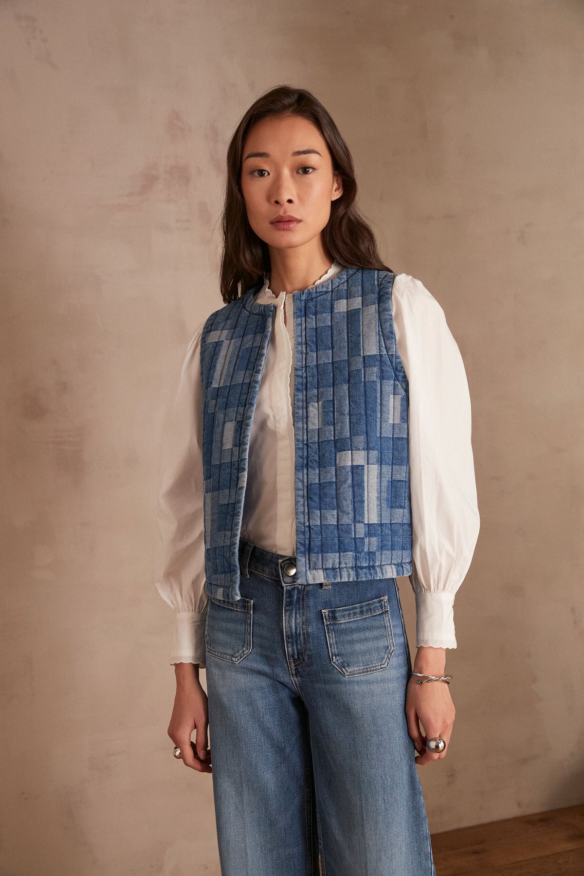 Soline Denim Waistcoat - Light Washed