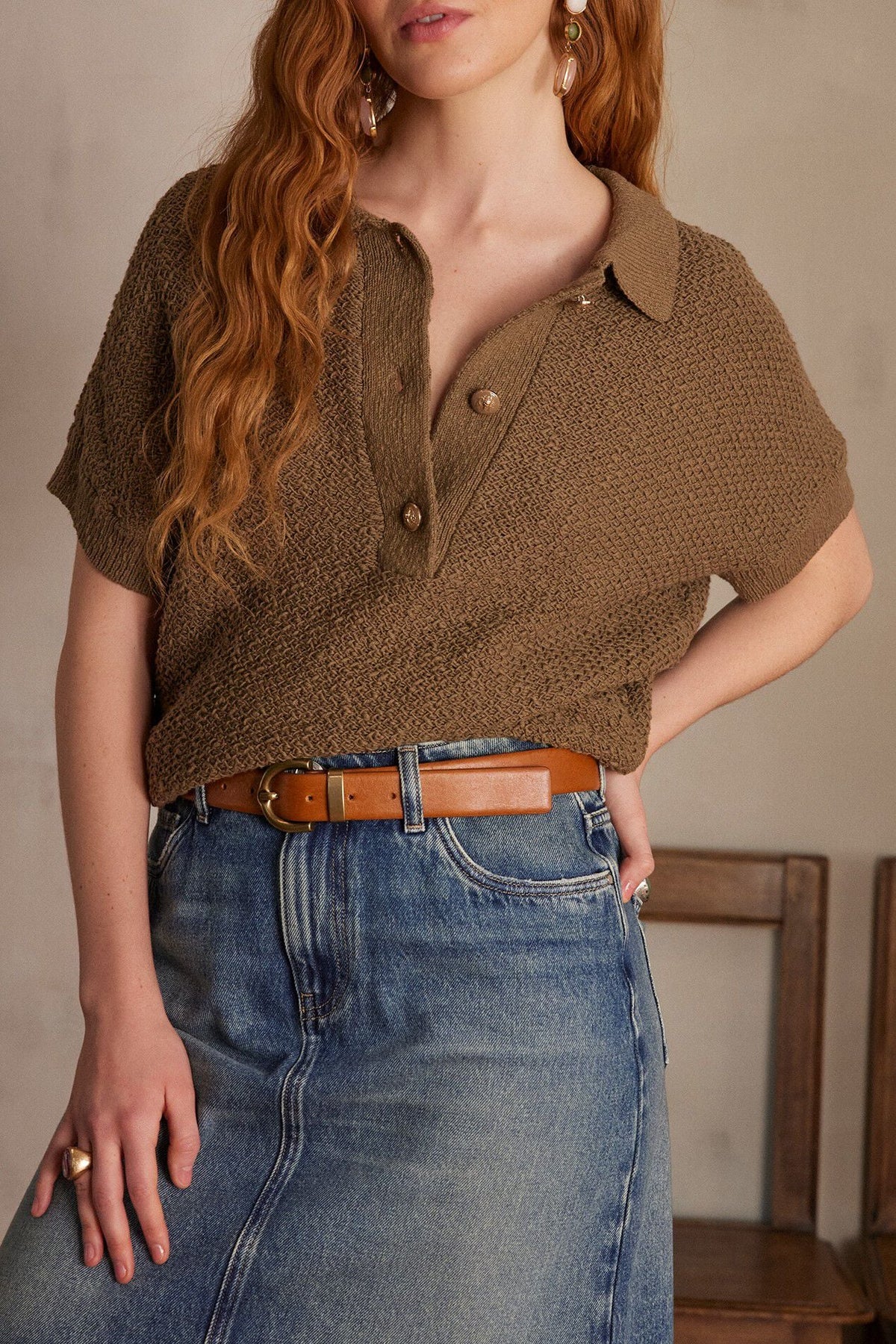 Selena Vest Top - Olive