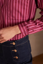 Passy Striped Blouse - Redcurrant