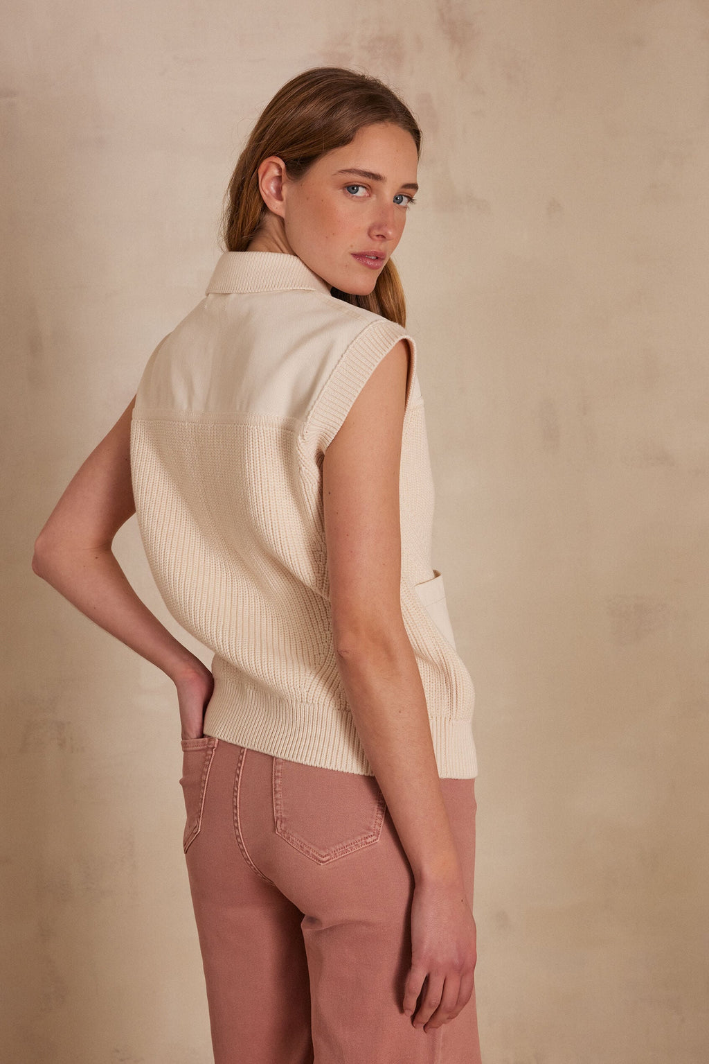 Soan Waistcoat/Cardigan - Cream
