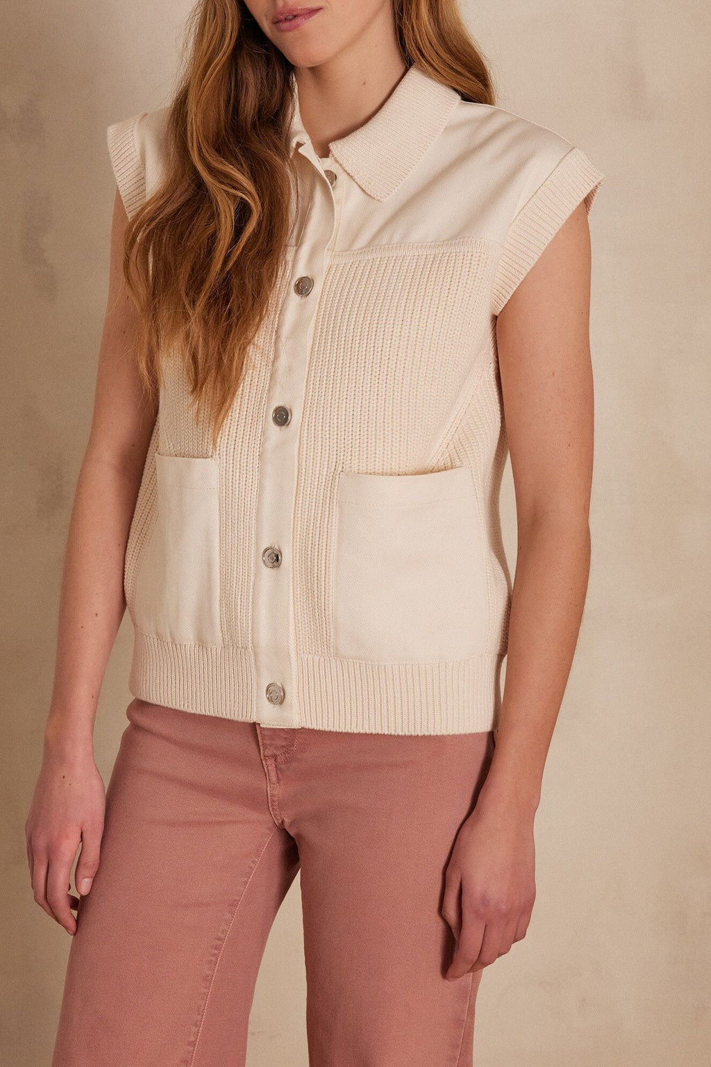 Soan Waistcoat/Cardigan - Cream