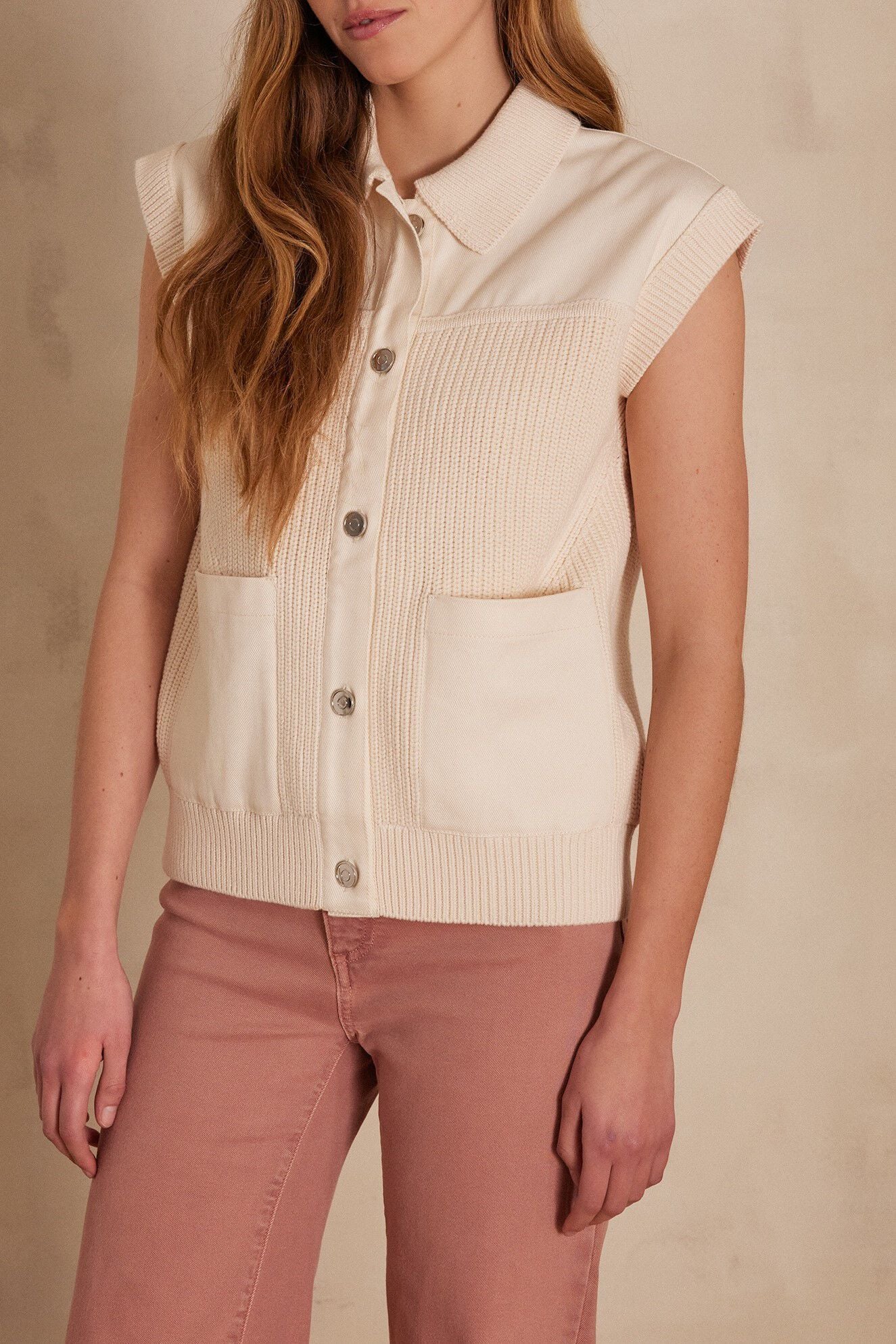 Soan Waistcoat/Cardigan - Cream