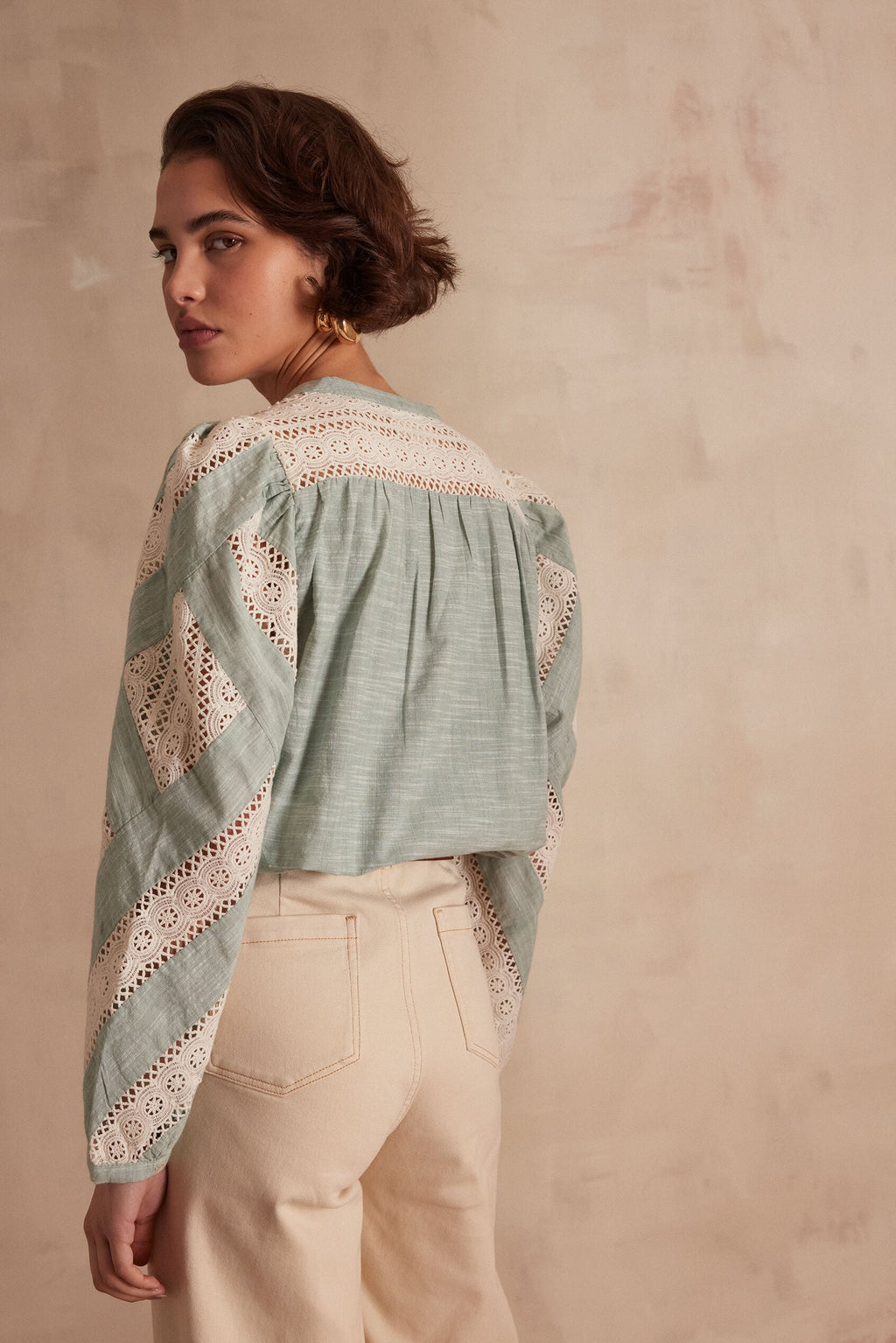 Cathel Embroidered Blouse - Mint