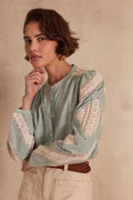 Cathel Embroidered Blouse - Mint