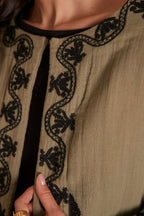 Embroidered Natalya Jacket - Leaf
