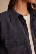 Clara Velvet Blouse - Blue