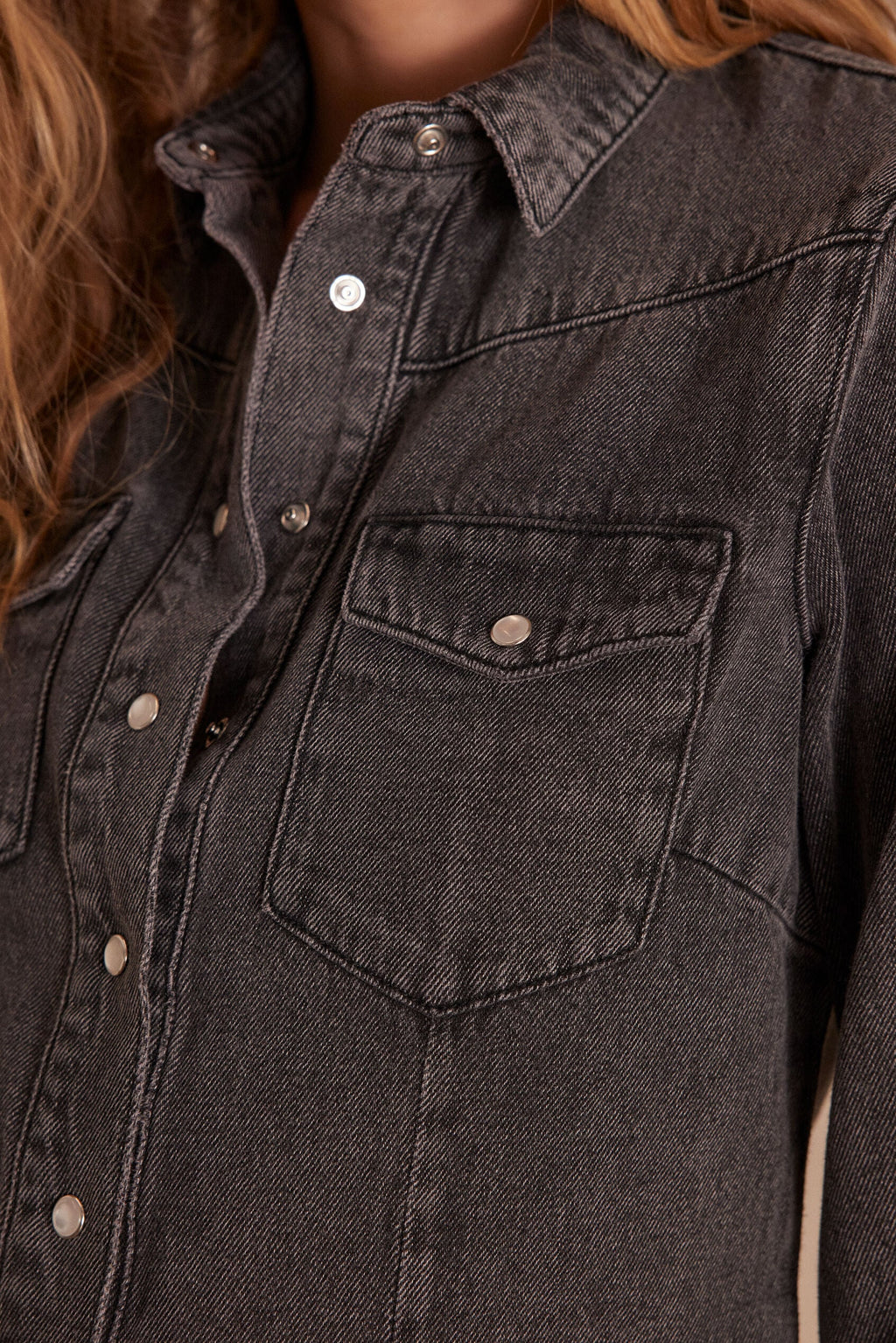 Chemisier Bloum Denim Gris - Chine Moyen