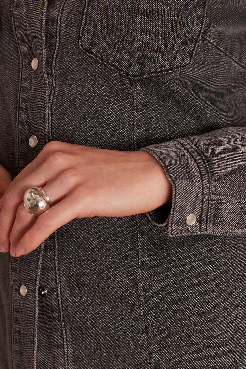 Chemisier Bloum Denim Gris - Chine Moyen