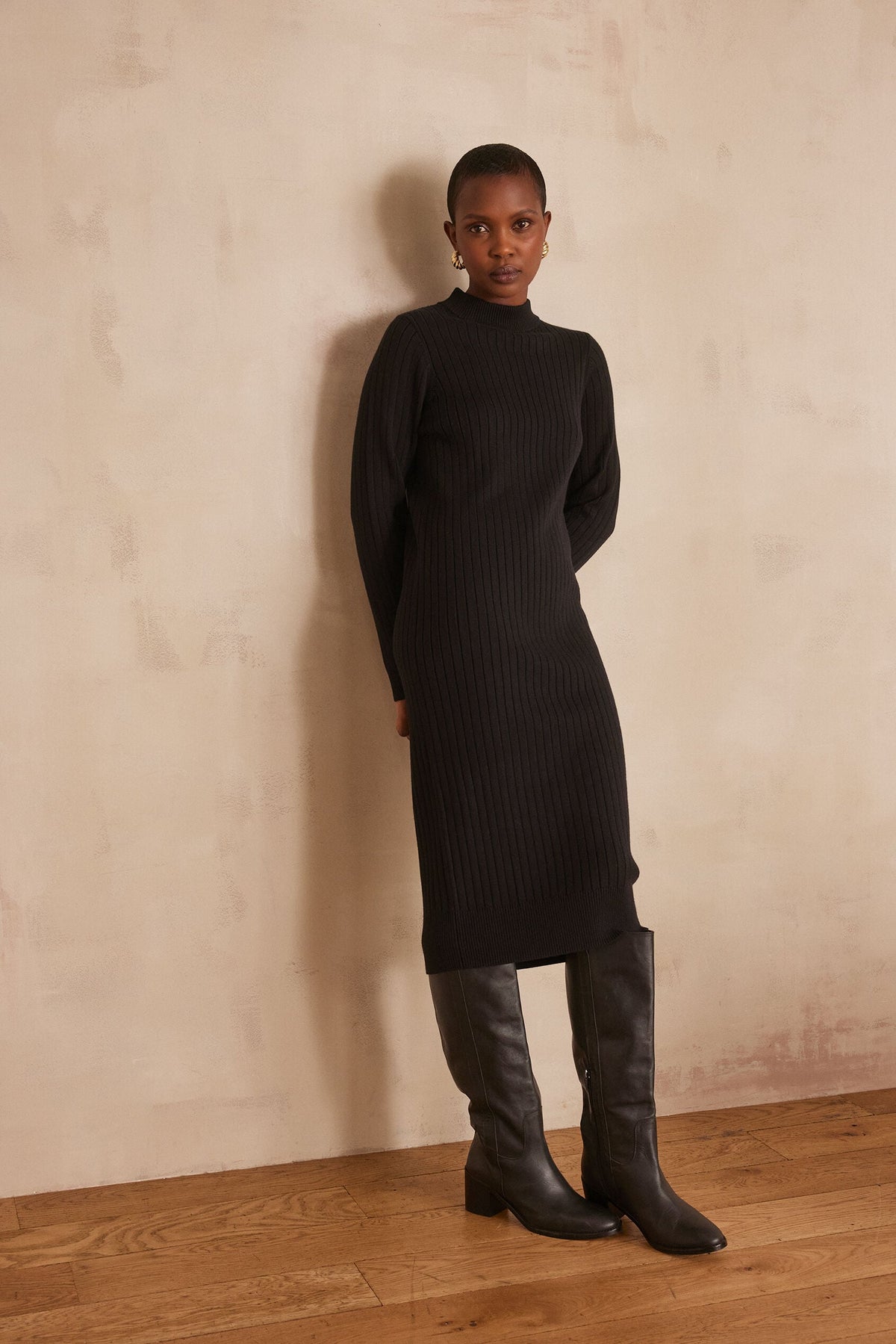 Laura Knitted Dress - Black
