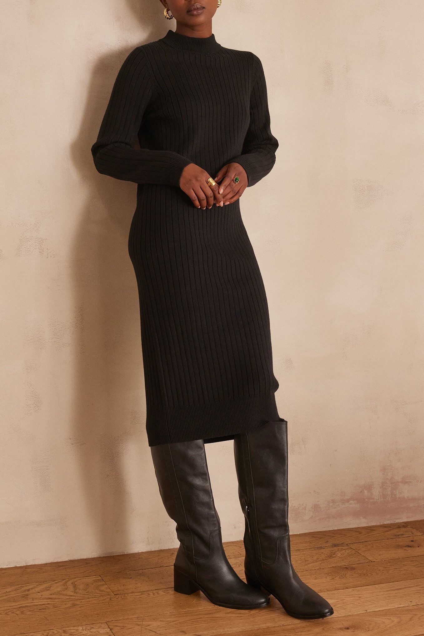 Laura Knitted Dress - Black