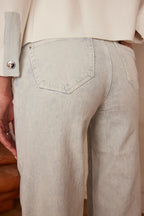 Sandy Bis Wide-Leg Trousers - Sky Blue