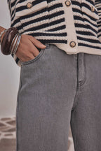 Pantalon Sandy Bis Wide Leg - Chine Moyen