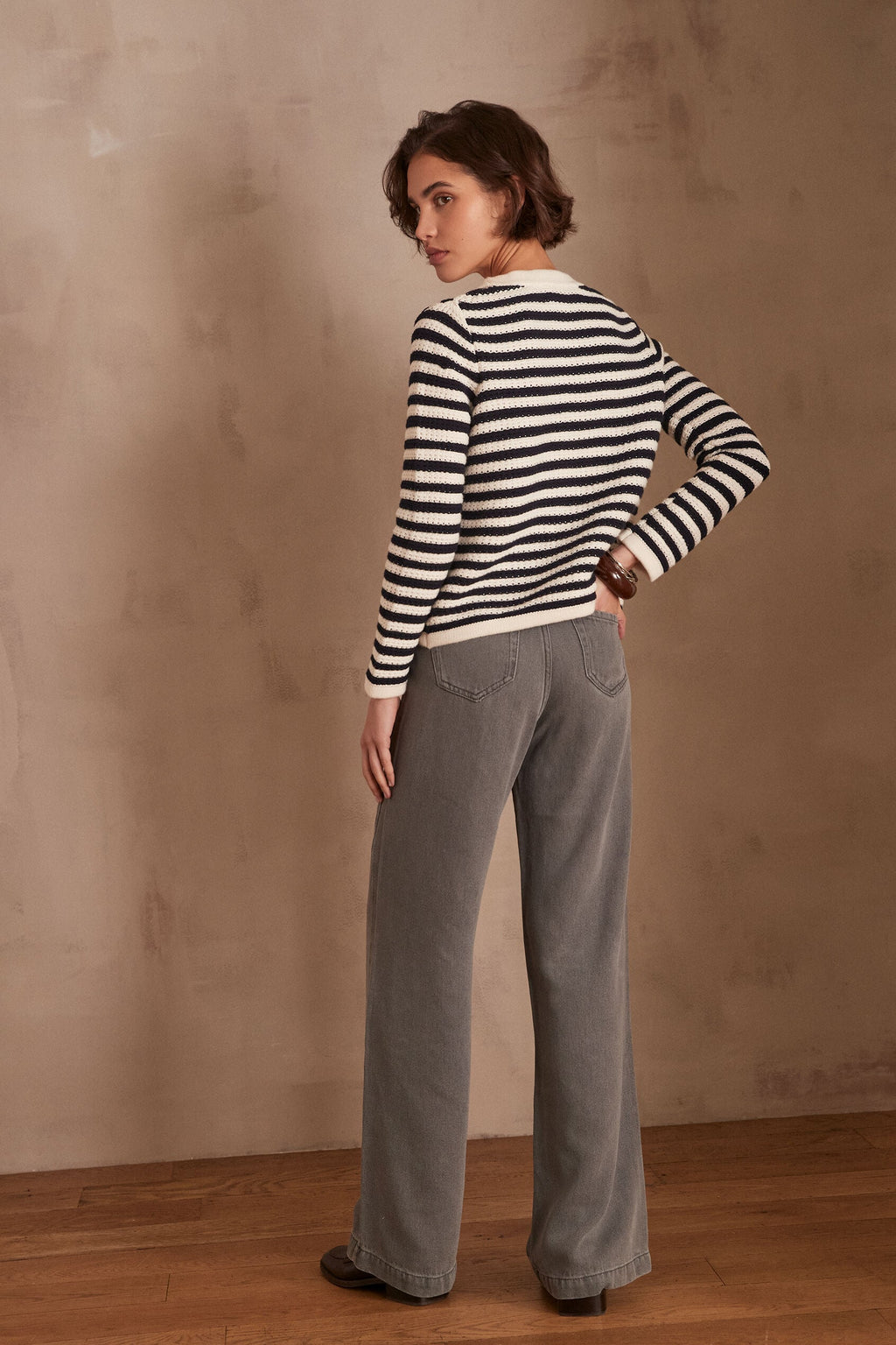 Pantalon Sandy Bis Wide Leg - Chine Moyen