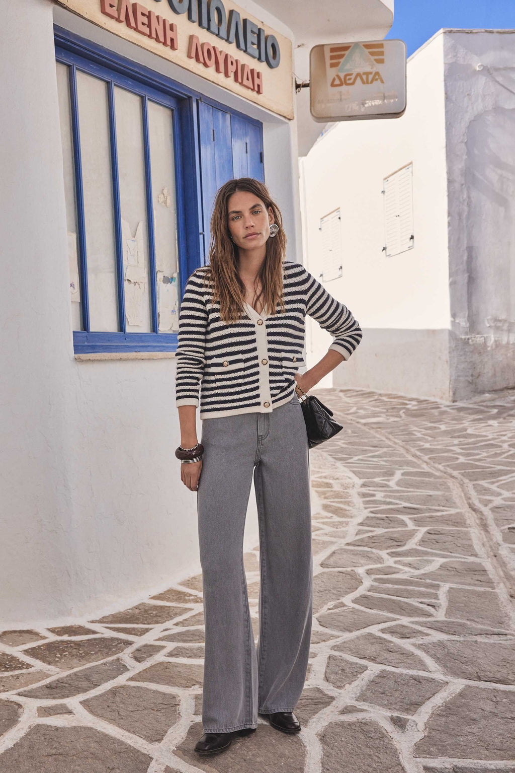 Pantalon Sandy Bis Wide Leg - Chine Moyen