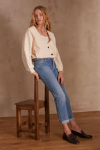 Delia Cropped Denim Trousers - Light Wash